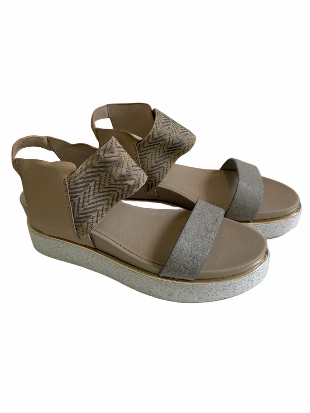 United Nude Rico Sandal Platform Flatform
Wedge Grey Taupe Chevron Elastic 10